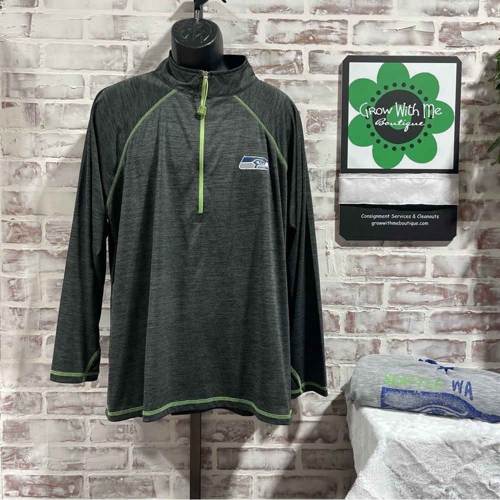 Majestic Gray Long Sleeve Shirt with Green Accents